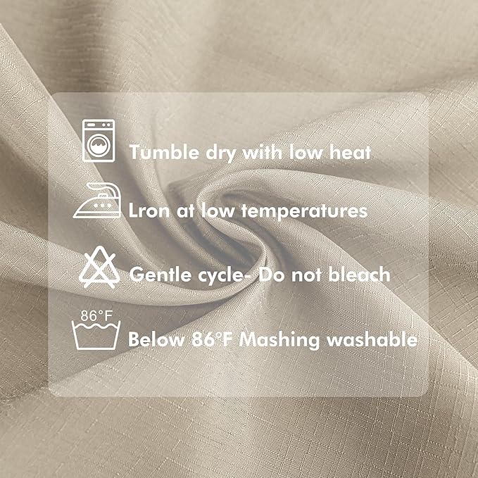 HolidayIdeas Linen Outdoor Curtains for Patio Waterproof-4 Panels Cream Outside Gazebo Curtains 54"x95"-Indoor/Outdoor Curtains Weighted Weatherproof, Privacy for Pergola, Porch, Cabana, Livingroom