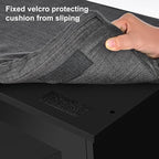 2-Tier Storage Bench, Shoe Bench with Padded Seat Cushion, Entryway Bench with 2 Barn Doors, Adjustable Shelf, 13.8" D x 39.4" W x 17.7" H, for Entryway, Living Room, Bedroom, Black