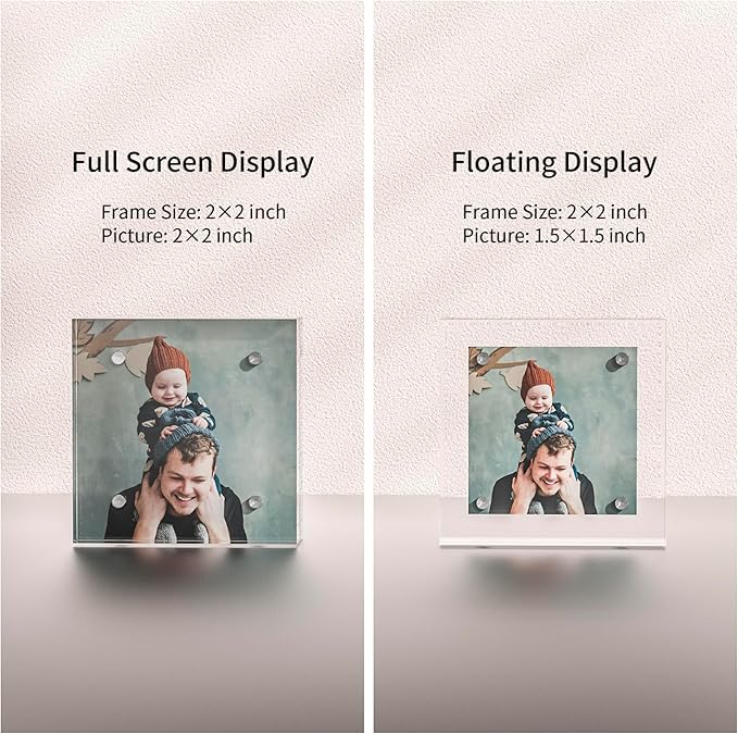 Acrylic Picture Frames 2x2, 2x2 Picture Frame Mini for 2x2 Pictures, Clear Ticket Display Frame Small Tips Holder