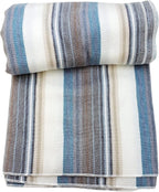 Alpaca Wool Throw Blanket | Super Soft, Lightweight, Breathable and Hypoallergenic | Non-Itchy or Scratchy (Blue White Varicolored, Queen (U.S. Standard))