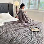 UKELER Sherpa Throw Blanket 60 × 80 inch, 470 GSM Striped Sherpa Fleece Blanket for All Season, Warm and Cozy Blankets for Couch Sofa Bed Office Camping, Dark Grey