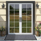 Yimobra Front Door Mat Outdoor Indoor Entrance, 100% Waterproof All-Season All Weather Doormat, Welcome Matt Outside Entry, Non Slip, Low Profile, Heavy Duty Patio Porch Floor Mats,47 x 24,Gray White