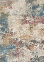 Area Rugs 8x10 Machine Washable Area Rugs for Living Room Bedroom Dining Room, Large Modern Abstract Colorful Soft Rugs, Indoor Low Pile Carpet with Non Slip Rubber Backing, Multi Beige