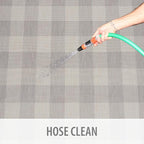 CAMILSON Outdoor Rug - Modern Area Rugs for Indoor and Outdoor Patios, Kitchen and Hallway mats - Easy Cleaning Non Shedding Washable Outside Carpet (5x7, Buffalo - Grey/White)