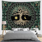 FORATER Tree of Life Tapestry Wall Hanging Aesthetic Sun and Moon Tapestry with Vintage Paisley Flowers Colorful Tree Wall Tapestries for Bedroom, Living Room, Dorm(61 x 82 inches, Multicolor)