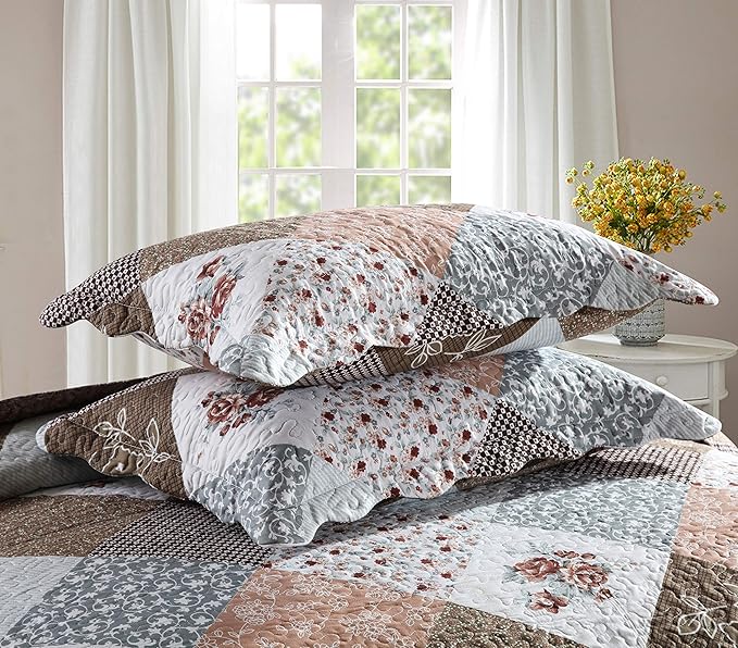 Travan 3-Piece Queen Quilt Sets with Shams Oversized Bedding Bedspread Reversible Soft Coverlet Set, Queen Size