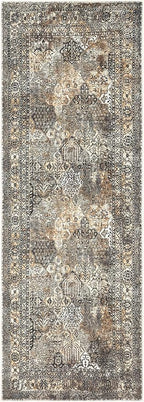 Keen Home Design 2x7 Rug - Machine Washable Runner Rug with Non-Slip Backing, Ideal for Hallway, Entryway, Kitchen, Laundry Room - Vintage, Easy Clean, Durable, Low Pile Rug - (2'6" x 7')