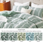 Bedsure Waffle Weave Duvet Cover King - 100% Cotton Boho Duvet Cover with 2 Pillowcases - Green Textured Comforter Cover with Zipper Closure (King, 104"x90")