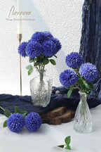 Floroom 12pcs Royal Blue Faux Silk Mums Artificial Flowers Bulk Fake Chrysanthemums with Stems for DIY Wedding Table Centerpieces Floral Arrangements Vase Fillers Home Decorations