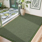 COSY HOMEER-Door-Mat 32"x48" Non Slip Absorbent Entryway Rugs Dirt Trapper Doormats Washable Entrance Mats Low Pile Welcome Floor Mat for Front Back Door and Entry Mats,Green