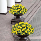 UUqueeten15.7” Fall Decorations for Home Fake Fall Flowers Fake Plants Artificial Impatiens Bouquet Flowers for Outdoors Silk Faux Flowers Impatiens Plants Decor Indoor Planters 8PCS(Yellow)