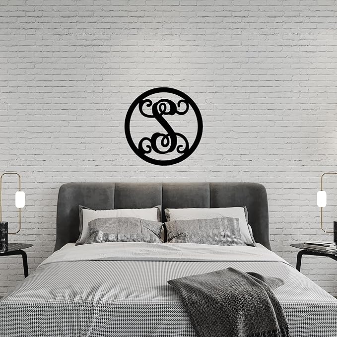 Family Name Letter Home Decor, Cursive Monogram Initial Decor for Wall, Metal ACM Initial Sign, 24 inch, Outdoor, Wedding Gift, Birthday Gift for Her, Christmas Present for Parents