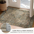 GENIMO 2x10 Runner Rugs for Hallway, Machine Washable Non Slip Vintage Rugs, Low Pile Lightweight Soft Print Rug for enrtyway, Corridor, Home Office, Kitchen, Warm Taupe