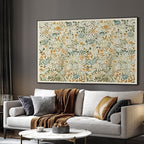 SIGNWIN 46"x72" Extra Large Framed Wall Art Vintage Botanical Floral with Golden and Teal Leaves, Elegant Nature Illustration for Home Living Room Bedroom Decor (Frame Assembly Required)