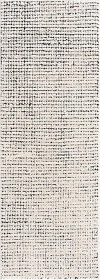 BoutiqueRugs Keita Contemporary Mosaic Runner Rug - High Pile Fluffy Soft Shag Carpet for Hallway, Kitchen - Black and White - 2'8" x 7'3" Runner