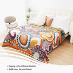 Boho Throw Blanket, 100% Organic Muslin Cotton Breathable Ultra Soft Bed Quilt Throw - All Season Floral Bird Butterfly Farmhouse Decor Blanket for Sofa Couch Chair and Gift. 60" x 80"