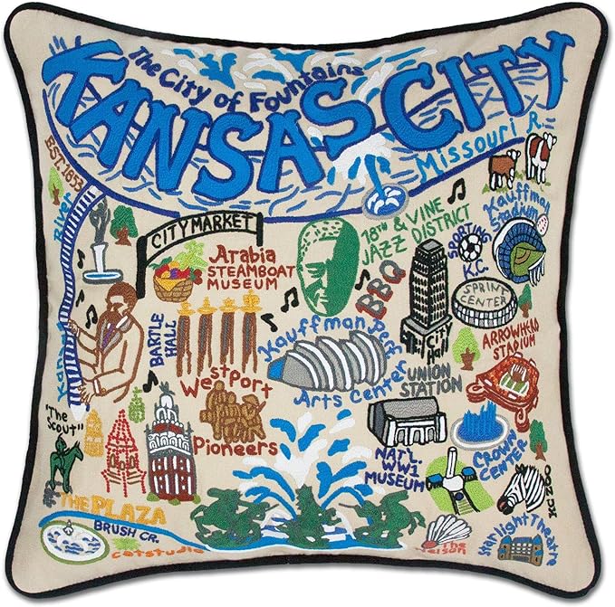 Catstudio Kansas City Embroidered Decorative Throw Pillow