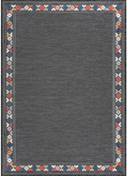 Beverly Rug Outdoor Rug 10x14 Modern Bordered Large Area Rugs for Indoor and Outdoor Patio Easy to Clean Non Shedding Living Room Porch Garden Washable Outside Carpet (10 x 14 Dark Gray)