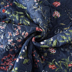 Travan 3-Piece Quilt Set Quilted Bedspread Lightweight Coverlet Set Garden Style Floral Printed Oversized Quilted Bedding Set for All Season, Blue Flower Sea, King Size