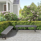 AVAWING Outdoor Wood Benches Set of 2, 63" Patio Wooden Picnic Bench for 6 Persons, Rectangular Bench for Porch, Balcony and Deck,Grey