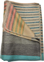 Alpaca Wool Throw Blanket | Super Soft, Lightweight, Breathable and Hypoallergenic | Non-Itchy or Scratchy (Green Gray Varicolored, Queen (U.S. Standard))