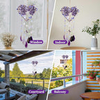 Tree of Life Dream Catchers, Dreamocean Amethyst Crystal Suncatcher Heart Rainbow Sun Catcher Window Wall Hangings Outdoor Garden Decor for Adults Girls