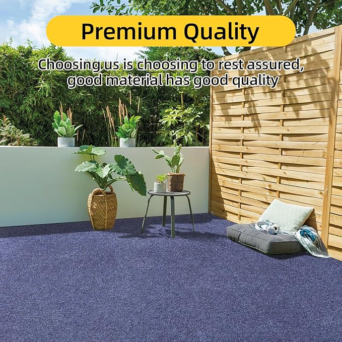 Marine Carpet,5 FT x 10 FT Deep Blue Indoor Outdoor Carpet 0.2" Thick Boat Carpet with Water-Proof TPE Backing, Non-Slide Outdoor Marine Carpet Roll for Home, Patio, Porch, Deck