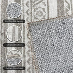RUGSURE Washable Area Rugs 9' x 12' - 1/6 Thick - Moroccan-Inspired -Stain & Water Resistant Non-Slip - Resistant Rug for Living Room, Bedroom, Nursery, Pet & Child Friendly (Grey)