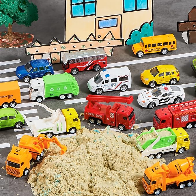 JOYIN 20PCS Die Cast Pull Back Cars, Metal Toy Cars, Car Toys Bulk, Vehicle Set for Toddlers, Kids Party Favors, Cake Toppers, Stocking Stuffers, Race Cars Toys for Boys, Christmas Grandkids Gifts