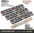 Satya Super Hit Incense Sticks, Satya Bng (Bangalore) 15gmx3 Pack (45 GMS) with Raajsee Insense Holder Bundle, Satya Nagchampa Natural