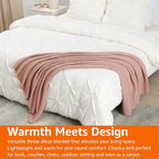 Amazon Basics Chunky Cable Knit Throw Blanket for Couch, Sofa, Bed, Lightweight Soft Cozy, Dusty Rose, 50"x 60"