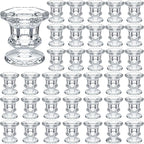 Foaincore 36 Pcs Candlestick Holders Bulk 2.36 Inch Taper Candle Holders Small Glass Candle Holder for Wedding Table Centerpiece Party Decoration (Clear)