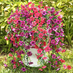 Artificial Hanging Flowers for Outdoors Faux Plants for Spring Summer Decoration,6 Bundles UV Resistant Realistic Silk Flowers Indoor Outside Garden Porch Patio Balcony Yard Farmhouse