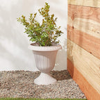 PL00TP Classic Traditional Plastic Urn Planter Indoor/Outdoor, 16" x 18", Taupe