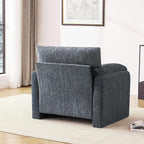Chenille Oversized Armchair, 38.6" Wide Accent Chairs for Living Room & Bedroom Modern Lounge Chair, Upholstered Mid-Century Reading Chair, Comfy Living Room Chair, Single Sofa Chair, Blue