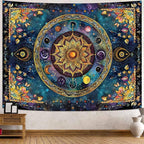 Lunerfex Mandala Solar System Tapestry Boho Tapestry for Bedroom Galaxy Tapestries Wall Hanging Living Room Wall Art and Home Decor 60x80