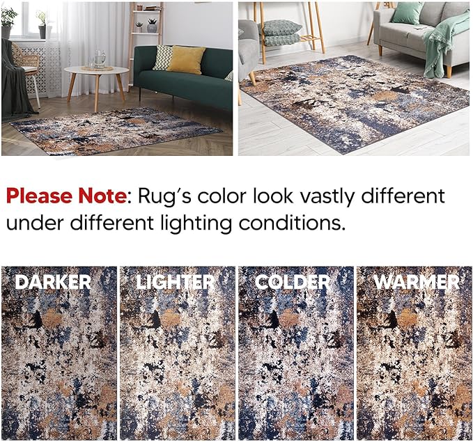 Keen Home Design Area Rugs - 2x3 Non-Shedding, Abstract Rugs for Kitchen, Living Room, Bedroom, Dining Room, Entryway - Size: 2' x 3', Multi