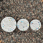 Large DIY Stepping Stone Kit, Handprint Stepping Stone, Mother's Day Gift, Footprint Stepping Stone (12 Inch + Stamp Set)