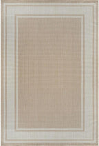 Beverly Rug Large Outdoor Rug 9x12 Modern Bordered Area Rugs for Indoor and Outdoor Patio Deck Porch Garden Waterproof Weather Sun Resistant Washable Outside Carpet (9 x 12 Beige)