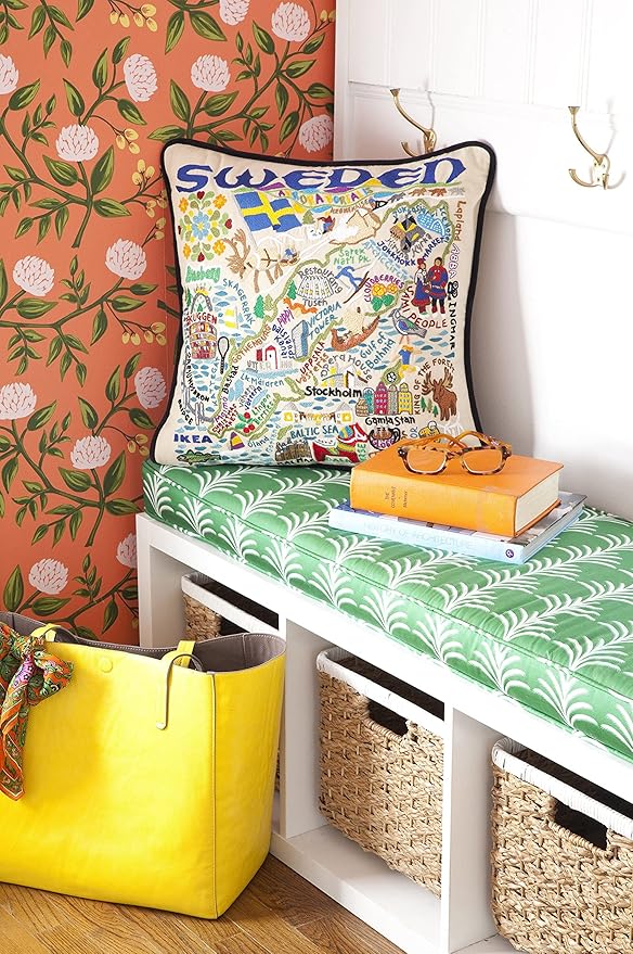 Catstudio Sweden Embroidered Decorative Throw Pillow