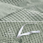 Bedsure Cotton Duvet Cover Queen - 100% Cotton Waffle Weave Sage Green Duvet Cover Queen Size, GentleSoft™ and Breathable Bedding Set for All Season, 3 Pieces, 90"x90"
