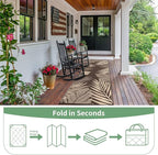 GENIMO Outdoor Rug 2.5' x 8' Waterproof for Patios Clearance, Reversible Outdoor Plastic Straw Camping Rug Carpet, Large Area Rugs Mats for RV, Camper, Deck, Balcony, Porch, Beach, Coffee&Beige