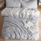 Bedsure Cotton Duvet Cover Set - 100% Cotton Waffle Weave Grey Duvet Cover California King Size, GentleSoft™ and Breathable Cal King Bedding Set for All Season, 3 Pieces, 104"x98"