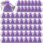 Reginary 60 Pack Lavender Sachets Bags Bulk for Drawers and Closets Home Fragrance Sachet Dried Lavender Flower for Wedding Bridal Shower Favors