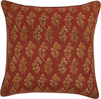 Ridhi Hand Block Print 18x18 Red Decorative Outdoor Couch Throw Canvas Pillow Cover Set of 2 Washable Modern Vintage Boho Chic Spring Home Decor GIFS Cover