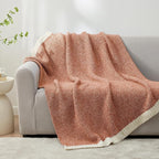 Snuggle Sac Orange Throw Blanket for Fall, Ultra Soft Warm Fall Blanket for Couch, Cozy Fuzzy Knit Microfiber Blankets and Throw Dupes for Sofa, Bed, Orange 50 x 60 inches