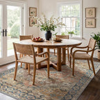 GENIMO 3x5 Area Rugs for Living Room, Machine Washable Non Slip Vintage Rugs, Low Pile Lightweight Chenille Print Rug for Bedroom, Dining Room, Home Office, Antique Red