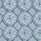 LVTXIII Outdoor Inflatable Ottoman, Fade-Resistant Round Footrest Stool D31”x H14”, Portable Patio Pouf for Garden Camping or Home Use, Medallion Blue