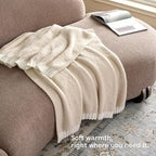 Joiedomi Throw Blanket for Couch Bed Sofa, Beige Knitted Blankets Gifts for Women Mom Girls, Cozy Cute Soft Throw Home Room Decor Aesthetic for Women Mothers Birthday Gifts 50x60 Inches