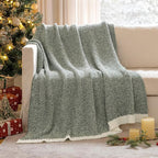MIULEE Green Super Soft Throw Blanket for Couch, Cozy Fluffy Warm Throws Knit Blankets for Sofa, Bed, Chair, Living Room, Camping, Picnic, 50 x 70 inch